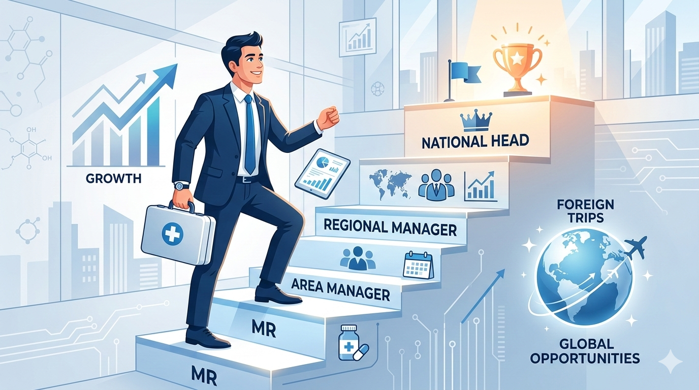 This image is created by Google Gemini and this image shows Growth Corners For A Medical Representative.