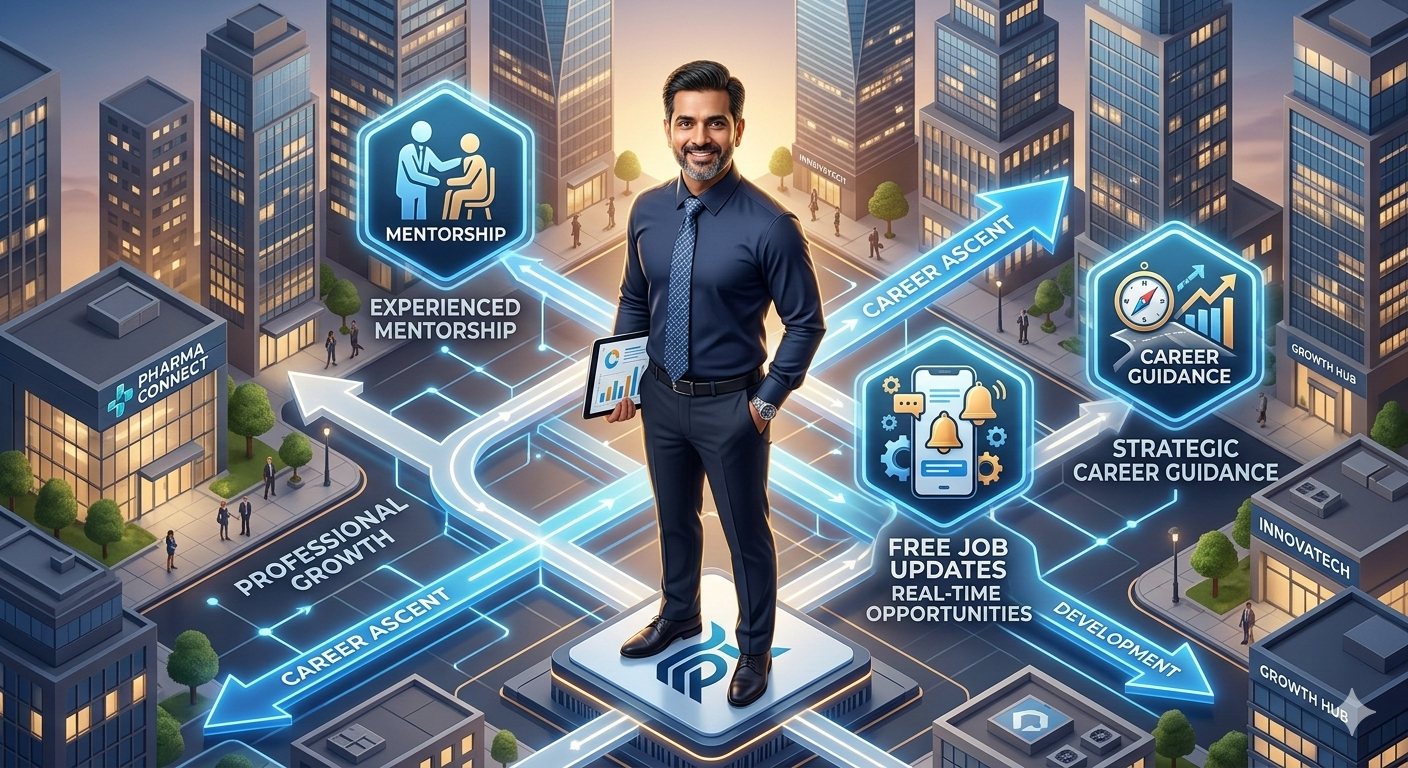 This is an generated by Google Gemini. This image represents the About Us page of the site, Pharma Vacancy.